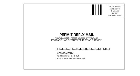 Shows the format elements for Permit Reply Mail label as described in the accompanying text.